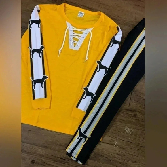 PINK VS YELLOW PUP TSHIRT/ COZY LEGGINGS
NWT OUTFIT  SET S - Picture 2 of 8